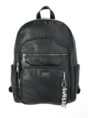 NWT Madden NYC Women's Multi Pocket 17" Dome Backpack, Puffy Black